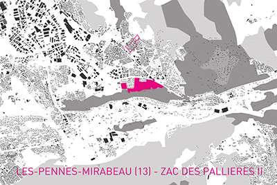 LES-PENNES-MIRABEAU –ZAC des Pallières II-<BR/>équipe Moe :CFL Architecture mandataire/ FRYS / EGIS / Symoé - Moa : Semapa-SPLA Territoires Pays d’Aix- 2016 (concours lauréat)-en cours