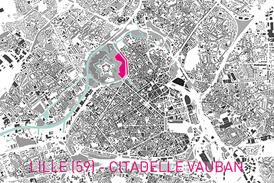 Aménagement du site de la Citadelle Vauban-esplanade Champ de Mars <BR/>équipe Moe : OGI – FRYS - E.Sintive - F.Magos - Soberco environnement - Corajoud-Salliot-Taborda – Moa : Métropole Européenne de Lille + ville de Lille – 2010-2018