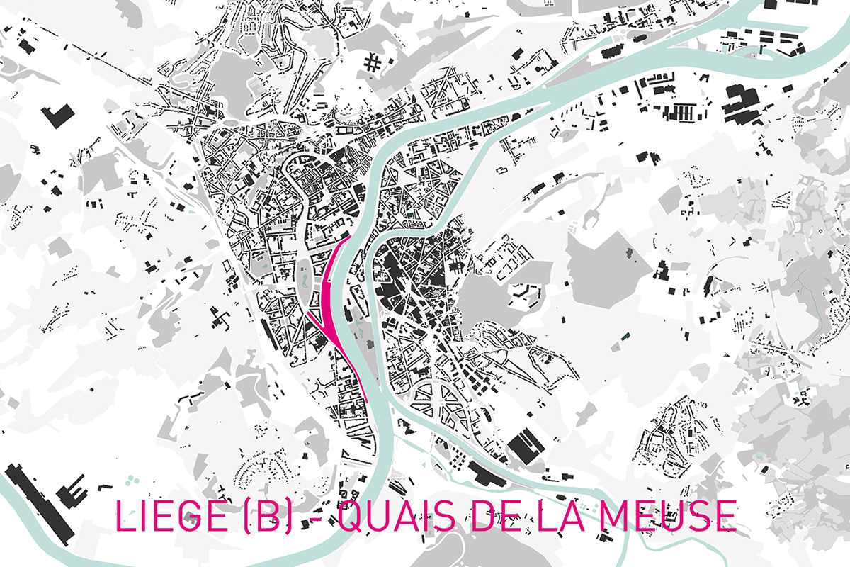 LIEGE-Belgique - quais de Meuse et passerelle sur la Meuse la Belle Liégeoise-<BR/>équipe Moe : Greisch mandataire – Corajoud-Salliot-Taborda / FRYS-Transitec – Moa : SPW - 2010-2016<BR/>