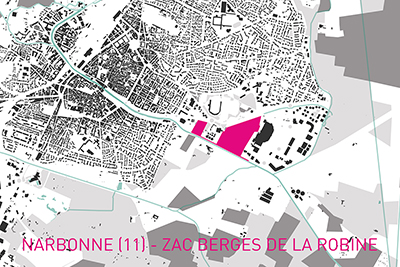 NARBONNE – ZAC des Berges de la Robine<BR/>équipe Moe : Agence Rayssac, architectes-urbanistes mandataire /FRYS /E.Durand/ Gaxieu– Moa : Alenis –2016-en cours