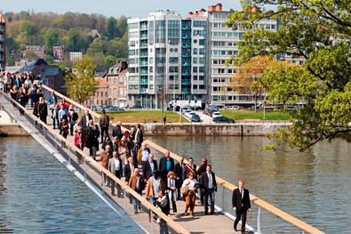 Aménagements urbains – Liège-Belgique -quais de Meuse et passerelle sur la Meuse– Moe : Greisch mandataire – Corajoud-Salliot-Taborda-FRYS-Transitec – Moa : SPW - 2010-2016