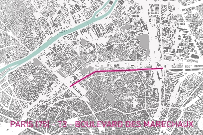 PARIS –Tramway T3 de la porte d’Ivry à la porte de Charenton équipe Moe : Agence Devillers et associés mandataire- Corajoud-Salliot-Taborda (Y.Salliot, directeur de projet)-Arcadis-Coteba-A.Argod– Moa : ville de Paris/mission tramway – 2007 – 2012